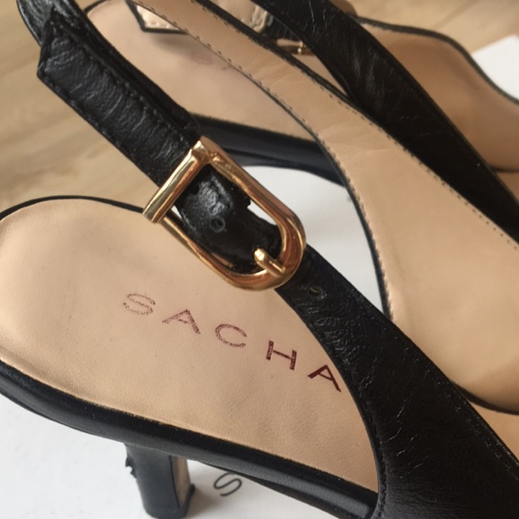 Sacha London Black Slingback Genuine Leather - Picture 5 of 6